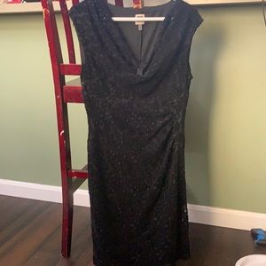 Anne Klein Black Cocktail Midi Dress